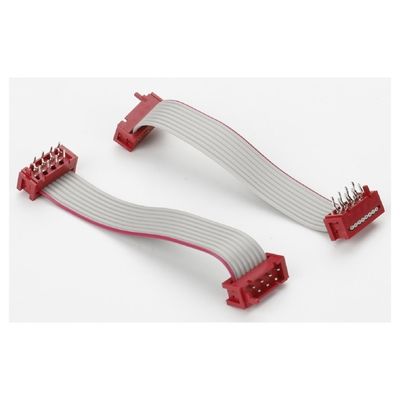 PVC poliestere 28AWG cavo piatto 1.27mm Micro connettore 8 pin IDC cavo