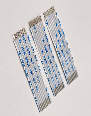 Cavo elettronico piatto flessibile con 8 perni placcato in oro 1,25 mm 10 cm Ffc Cable UL20624 80C 60V