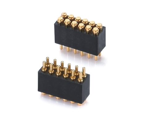 1.27mm H3.8mm Pogo Pin Connector ottone C6801 Materiale 12 Pin Connector con precisione
