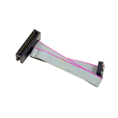 2.54mm IDC Socket To Male Connector 2 fila 14 contatti Flat Ribbon Cable Assembly