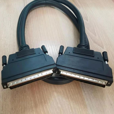 HPDB 100 Pin MDR Connector Assemblaggio del cavo SCSI filo nero con materiale di contatto in ottone