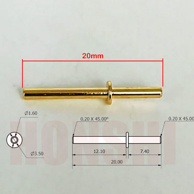 Pini in ottone con incisione in oro 1.6x20 mm per il centro di lavorazione verticale CNC