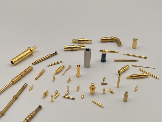 Pini meccanici a tornio CNC Pini rotondi di contatto in rame con energia elettrica placcata in oro