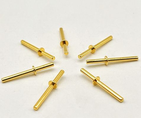 Pini meccanici a tornio CNC Pini rotondi di contatto in rame con energia elettrica placcata in oro