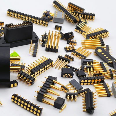 Femminile Pogo Pin Connector 6P Dorato H2.5 Dip Tipo Contatto di ottone per PCB alta corrente