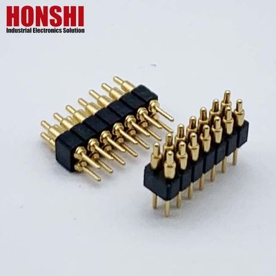 Femminile Pogo Pin Connector 6P Dorato H2.5 Dip Tipo Contatto di ottone per PCB alta corrente