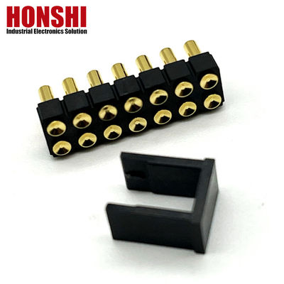2.54mm High Current Pogo Pin Connector Femminile 2x7P Dorato H2.5 SMT Tipo Per PCB