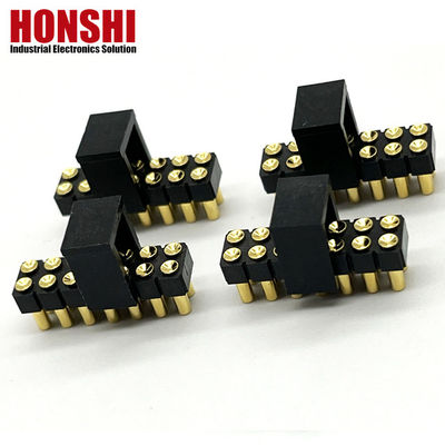 2.54mm High Current Pogo Pin Connector Femminile 2x7P Dorato H2.5 SMT Tipo Per PCB