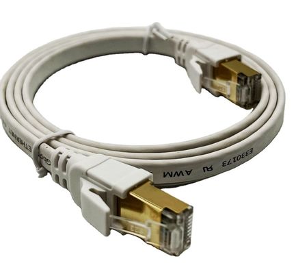 Cavo Ethernet bianco su misura da 1m Cat8 per la connessione a rete Cavo LAN con connettore Rj45