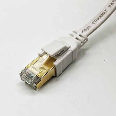 Cavo Ethernet bianco su misura da 1m Cat8 per la connessione a rete Cavo LAN con connettore Rj45
