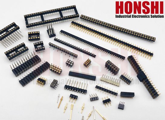 Connettore per PCB a doppia fila ad angolo destro SMD con intestazione a pin laminata in oro da 2,54 mm
