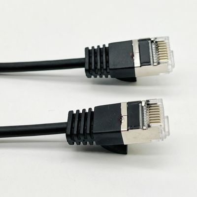 Assemblaggio di cavo modellato nero su misura RJ45 Cat7 Ethernet Patch Cable 8P8C Connector Cable