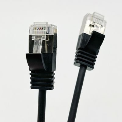 Assemblaggio di cavo modellato nero su misura RJ45 Cat7 Ethernet Patch Cable 8P8C Connector Cable