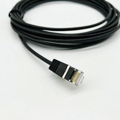 Assemblaggio di cavo modellato nero su misura RJ45 Cat7 Ethernet Patch Cable 8P8C Connector Cable
