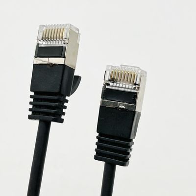 Assemblaggio di cavo modellato nero su misura RJ45 Cat7 Ethernet Patch Cable 8P8C Connector Cable