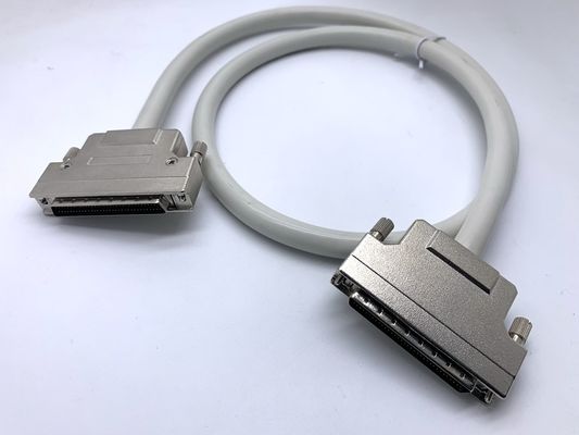 Cable di connettore SCSI grigio personalizzato 68 pin 100 pin Male Cable Ul20276 28awg Cable