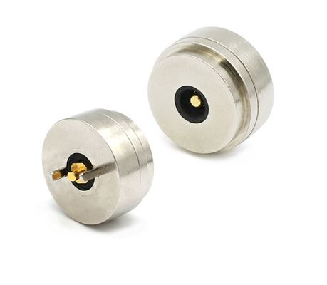 Connettore di ricarica elettrica per dispositivi elettronici con pin Pogo magnetico rotondo femminile maschile