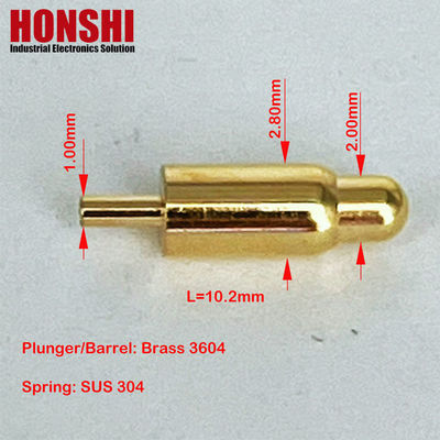 Dia 2,8 mm Maschio Pogo Pin Connector Lunghezza 10,2 mm Tipo di immersione