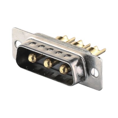 2 - 64 Pin Power D Sub Male Connector 3W3 Nero / Blu Solder Tipo Dip Brass