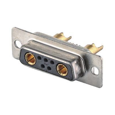 2 - 64 Pin Power D Sub Male Connector 3W3 Nero / Blu Solder Tipo Dip Brass