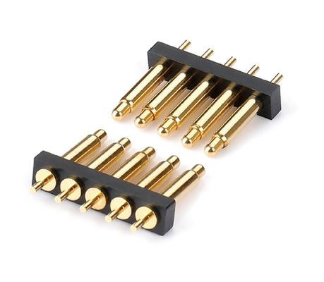 2.54mm Pitch Female 6 Pin PCB Connector Primavera carica Pogo Pin Connector Smt Tipo