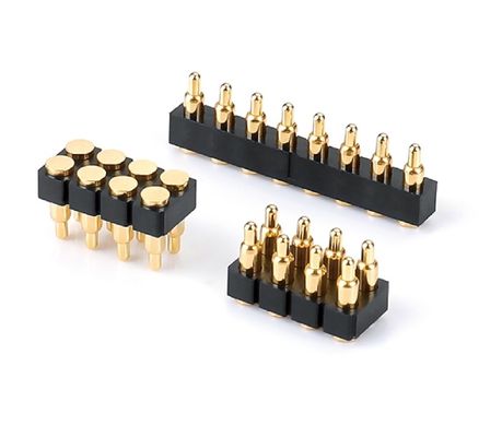 2.54mm Pitch Pogo Pin Connctor Spring 8pin H1.5mm SMT Tipo Connettore in ottone placcato oro