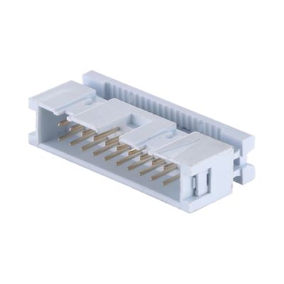 Placcaggio in oro 2,54 mm Testa di scatola PBT ottone 6P - 64P IDC Board To Wire Connector