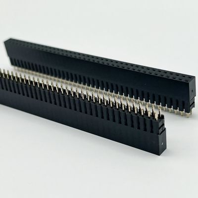 2.54mm Pitch Female Header Connector 8.5mm Altezza doppia fila 180 gradi immersione per PCB
