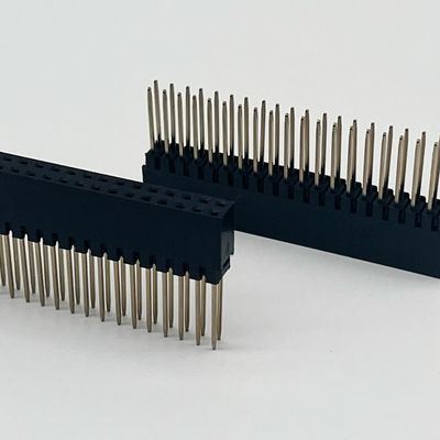 2.54mm Pitch Female Header Connector 8.5mm Altezza doppia fila 180 gradi immersione per PCB