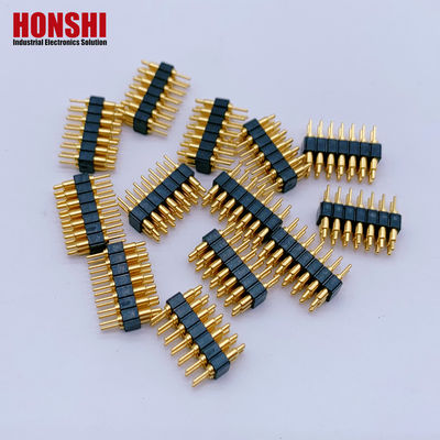 Customized 2.0mm Pitch Brass Pogo Pin 2row 14Pin Spring Loaded Connectors Maschio Sesso