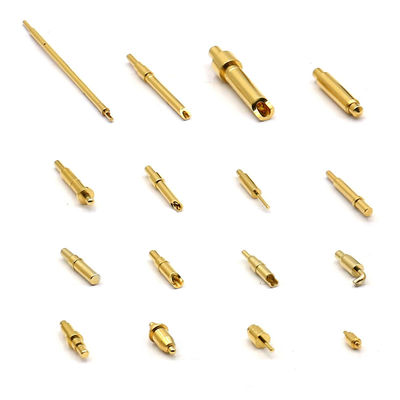 Maschio attraverso il tipo di buco di molla caricato Pin connettore di ottone Pogo Pin 120g forza di molla
