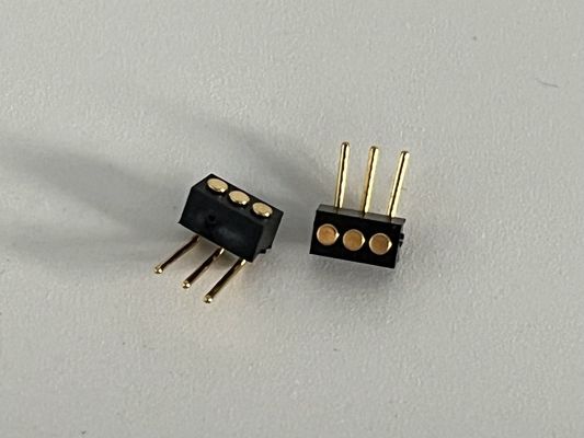 1.27mm 3pin Right Angle Dip Tipo di ottone connessione a molla magnetica Pogo Pin