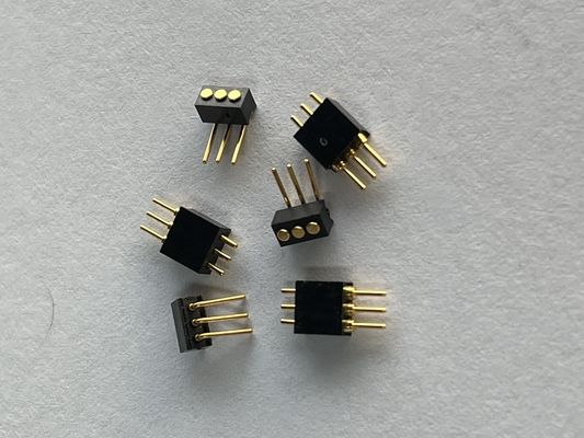 1.27mm 3pin Right Angle Dip Tipo di ottone connessione a molla magnetica Pogo Pin