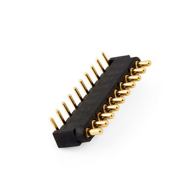 2.54mm passo 10pin angolo destro maschio ottone molla carica Magnetico Pogo Pin connettore