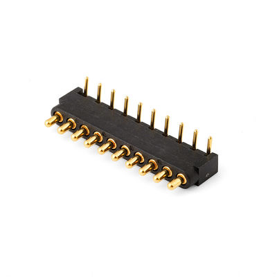 2.54mm passo 10pin angolo destro maschio ottone molla carica Magnetico Pogo Pin connettore
