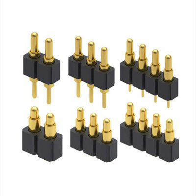 2.54mm passo 10pin angolo destro maschio ottone molla carica Magnetico Pogo Pin connettore