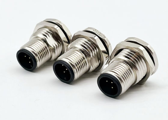 M12 serie connettore circolare maschio innesco a 5 perni di vite posteriore pannello di montaggio M16 * 1.5 PG9