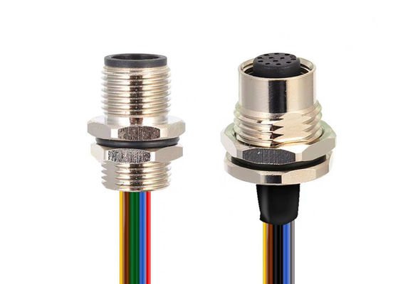 Connessione per fili circolari della serie M12 presa a 12 perni Montaggio del pannello di vite posteriore