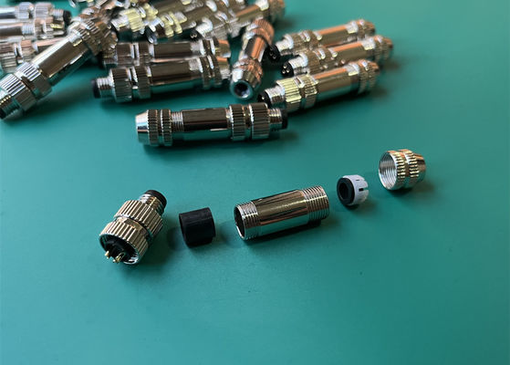 M8 IP67 connettore circolare maschio, chiusura a scudo 3 4 5 6 8 connettore tipo pin assembly
