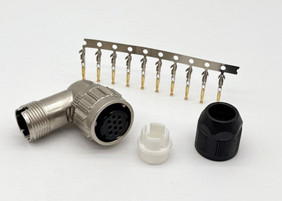 Un tocco bloccante CM10 connettore circolare 2 pin 10 pin angolo destro Crimp filo di presa