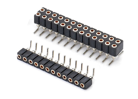 Collegamento di intestazione a pin rotondo a PCB a doppia fila intestazione femminile lavorata 1,27 mm 2,0 mm 2,54 mm