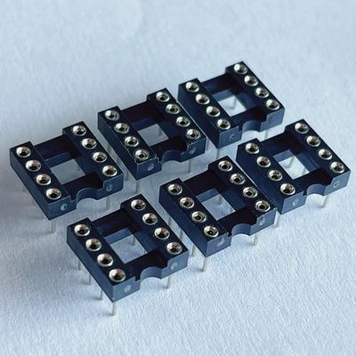 2.54mm 8 Pin IC Socket Connector Femminile Diretto Pin Header PBT Materiale isolante Nero