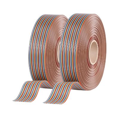 8Pin - 64Pin Customized Flat Rainbow Cable Pitch 1.27mm Cable a nastro 100 M/Roll