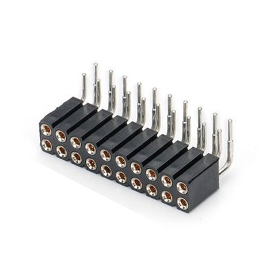 2.54mm doppia fila H7.0mm SMT PCB ottone lavorato rotondo femminile connettore di intestazione PA6T nero