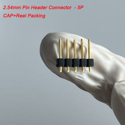 2.54mm Pitch Pin Header Connector 5 Pin Diretto Con Cap Board To Board Connector