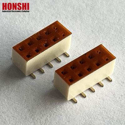Femminile Header Connector Doppio filato Bianco Pitch 2.54mm H7.1 10p SMT Tipo PA6T PCB Board