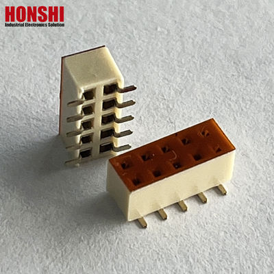 Femminile Header Connector Doppio filato Bianco Pitch 2.54mm H7.1 10p SMT Tipo PA6T PCB Board
