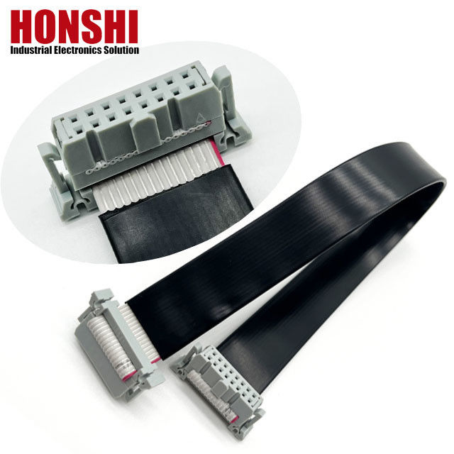 Cable a nastro in PVC piatto a 16 pin IDC con connettore a passo di 2,54 mm di lunghezza personalizzata