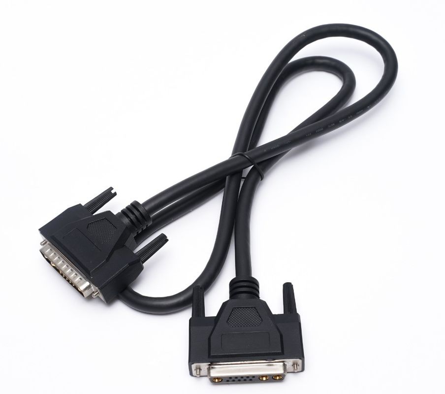 Cable D Sub Custom 13W3 Power Connector Shielded DB9 DB15 Male To Female Cable