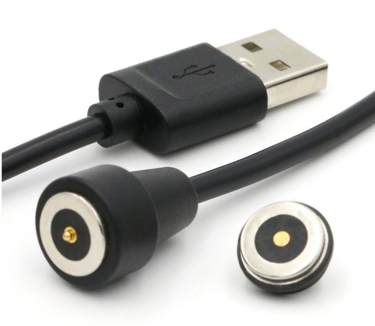 Cable di ricarica ad alta corrente 3.0a USB 2 pin Adaptatore di carica circolare Magnetico Pogo Pin